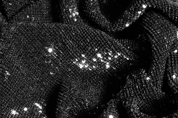 Tessuto Nero Con Paillettes Fai Debutto Abbagliante Questo Paillettes Black — Foto Stock