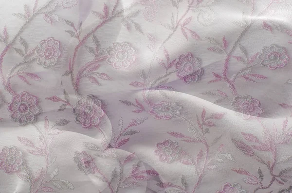 Textur Hintergrund Muster Rosa Spitze Auf Weißem Hintergrund Rosa Glänzender — Stockfoto