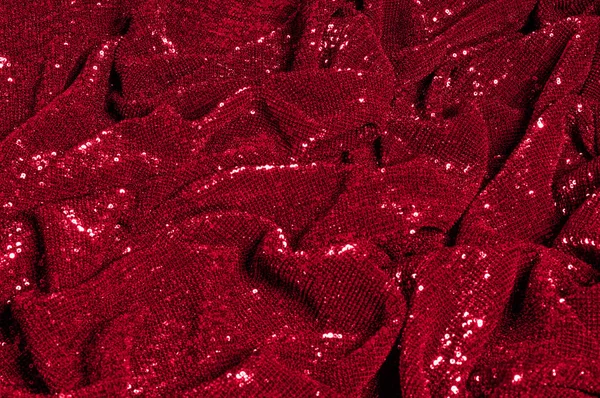 Doku, arka plan, desen, ile kırmızı kumaş. Bu kırmızı neon payetler bak. Yuvarlak neon pembe temiz mor bir ızgara üzerinde yanardöner glitter örtüşen glitter parıldıyor.