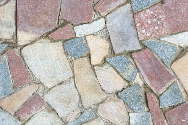 Textuur Achtergrond Patroon Mozaïek Bestrating Aangelegd Blokken Cement — Stockfoto