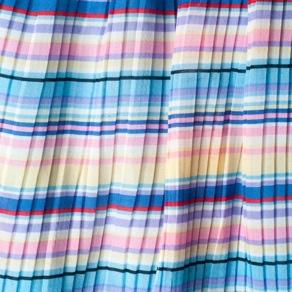 Pleated Fabric Sinii Yellow Red White Stripes Texture Photography Studio — Stock Photo, Image