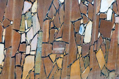 Doku, arka plan, desen. Eski havuzun astar. Granit döşeme mozaiği içinde. Granit Mermer desenli arka plan doku mermer soyut tasarım kapalı doğal açık