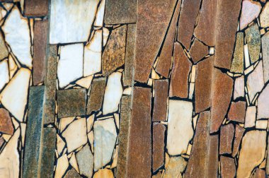 Doku, arka plan, desen. Eski havuzun astar. Granit döşeme mozaiği içinde. Granit Mermer desenli arka plan doku mermer soyut tasarım kapalı doğal açık