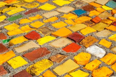 Doku, arka plan, desen. Portre fotoğraf çok renkli mozaik taş. Yapı tasarım dekor. Yüzme Havuzu duvar ve zemin kaplama