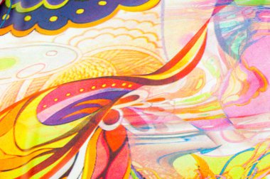 Kumaş renkleri soyutlama, sarı, mavi, mavi, kırmızı çizgiler bir deseni ile. Fotoğraf stüdyosu