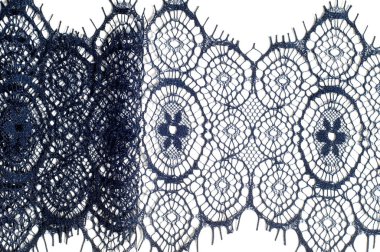 doku, arka plan, desen. dantel kumaş. koyu mavi renk. Zarif ve büyüleyici bir ilk için hazır, bu akşam mavi çiçek desenli dantel bir gece yarısı rüyadan Bahçe yapıldı.