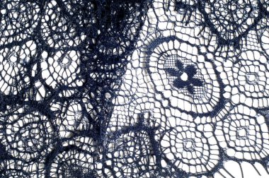 doku, arka plan, desen. dantel kumaş. koyu mavi renk. Zarif ve büyüleyici bir ilk için hazır, bu akşam mavi çiçek desenli dantel bir gece yarısı rüyadan Bahçe yapıldı.