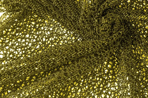 Textura Fundo Padrão Tecido Renda Cor Ouro Amarelo Mostarda Absolutamente — Fotografia de Stock