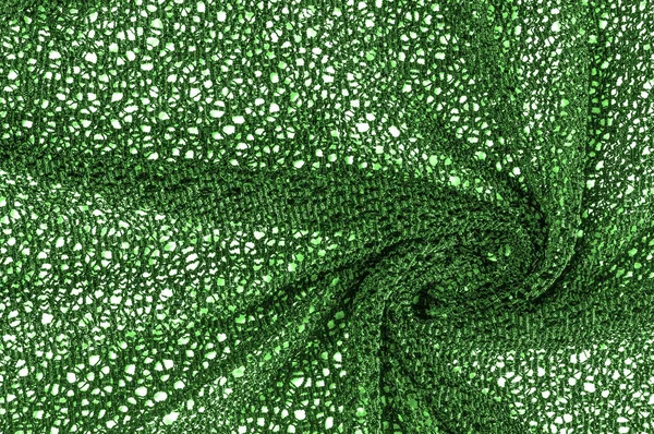 Patroon Van Achtergrond Van Textuur Lace Weefsel Groen Malachiet Kleur — Stockfoto