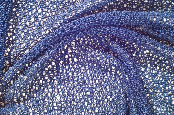 Texture Fond Motif Tissu Dentelle Couleur Bleue Dentelle Élégante Simple — Photo