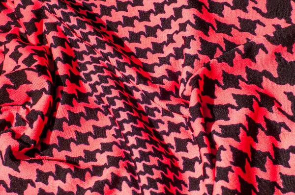 Textura Fundo Padrão Vestido Tecido Seda Desenho Abstrato Fundo Vermelho — Fotografia de Stock