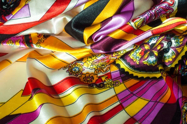 Doku, arka plan, desen. Kumaş ipek soyut desen. Varolan düşüncesinde ya da bir fikir olarak. Yün, pamuk veya benzer fiber yapılmış dokuma veya keçe kumaş.