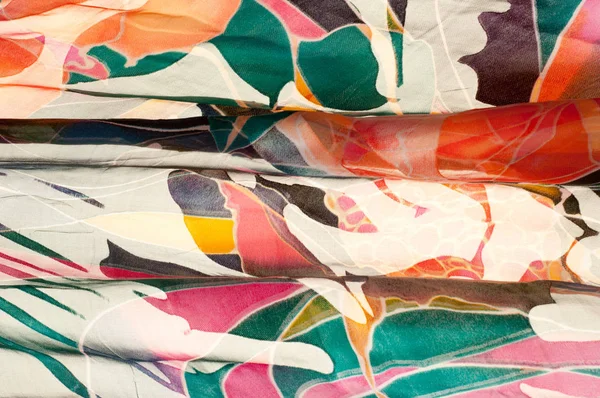 Textur Abstrakte Mohnblumen Gewebe Textil Material — Stockfoto