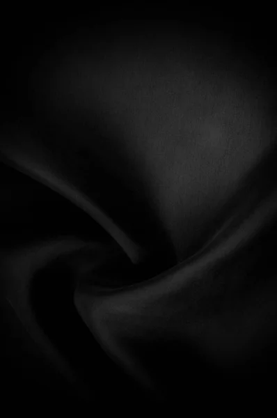 Struttura Dello Sfondo Motivo Spesso Tessuto Seta Nera Charmeuse Tessuto — Foto Stock