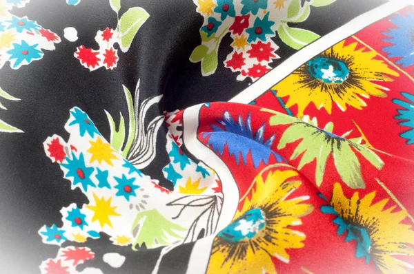 Vzorek Pozadí Textury Jemné Hedvábné Tkaniny Květinový Vzor Textilní Šablona — Stock fotografie
