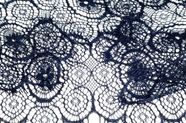 doku, arka plan, desen. dantel kumaş. koyu mavi renk. Zarif ve büyüleyici bir ilk için hazır, bu akşam mavi çiçek desenli dantel bir gece yarısı rüyadan Bahçe yapıldı.