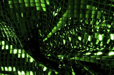 doku, arka plan, desen. Büyük yeşilden bir kumaş. Dikkat çekmek için hazır büyük sparkles bu çok renkli yağ lekeleri ile keskin bir göz oluşturmak.