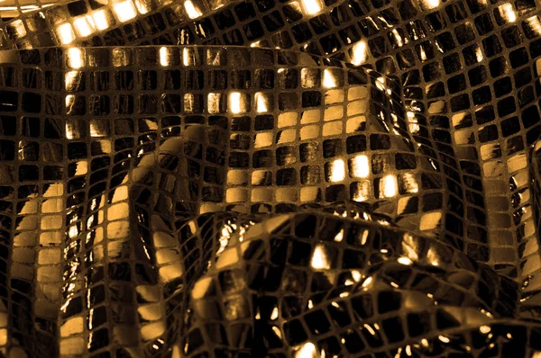 Textúra Háttér Minta Nagy Paillettes Sárga Aranyból Készült Szövet Felkészülés — Stock Fotó