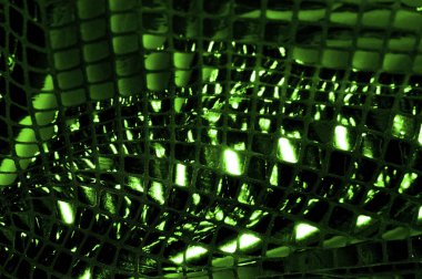 doku, arka plan, desen. Büyük yeşilden bir kumaş. Dikkat çekmek için hazır büyük sparkles bu çok renkli yağ lekeleri ile keskin bir göz oluşturmak.