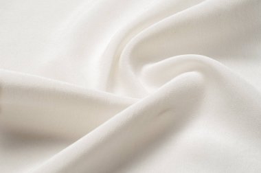 Doku arka plan deseni. Beyaz ipek kumaş. Portre sakinleştirmek beyaz ipek kumaş. Reklam alanı. Pürüzsüz zarif beyaz ipek düğün arka plan olarak kullanılabilir.