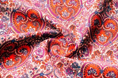 Doku arka plan deseni. Geleneksel Hint Paisley desen. Tekstil, sarma, dekor Dekoratif kenarlık.