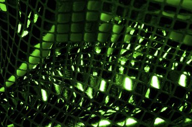 doku, arka plan, desen. Büyük yeşilden bir kumaş. Dikkat çekmek için hazır büyük sparkles bu çok renkli yağ lekeleri ile keskin bir göz oluşturmak.