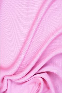 Yumuşak pembe ipek kumaş dokusu. Gül rengi, Gül rengi, gül. Güzel yumuşak buruşuk pembe ipek doku
