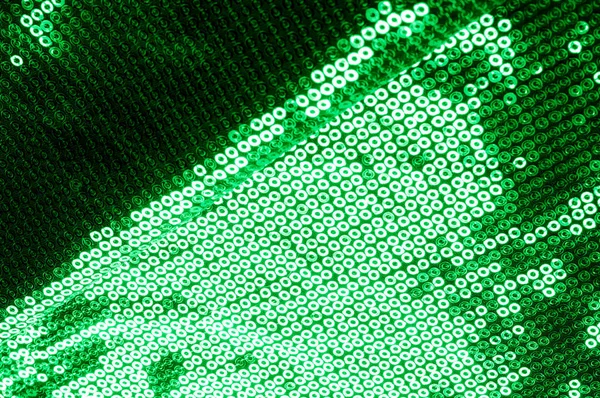 Textura Fondo Patrón Tela Verde Oscuro Con Lentejuelas Hacer Una —  Fotos de Stock