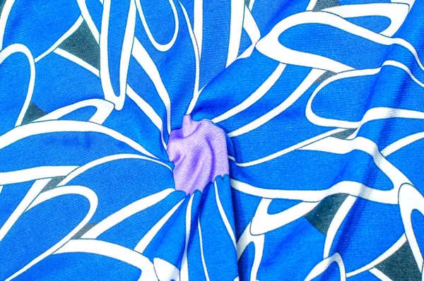 Textura Fundo Padrão Vestido Seda Azul Feminino Uma Ilustração Abstrata — Fotografia de Stock