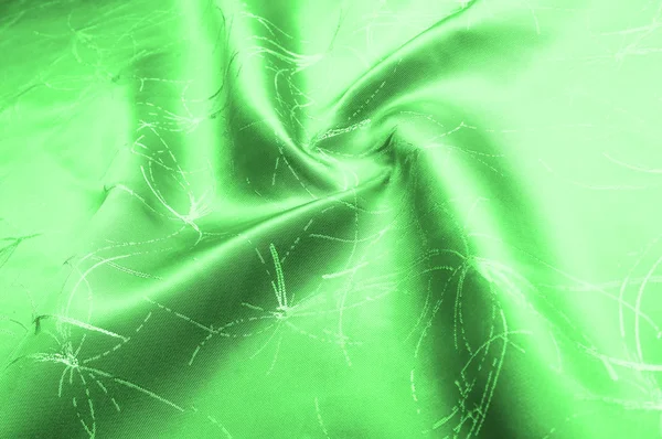 背景テクスチャ パターン シルク生地はパターンと緑です 絹のような滑らかで 繊細な輝きと エキサイティングな柔軟なカーテンのこのかわいいフォント なアプリケーションに正常に動作します — ストック写真