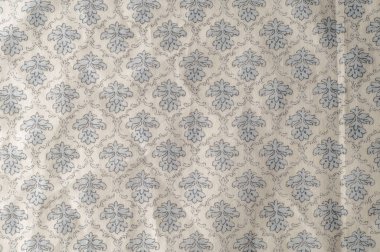 Doku arka plan deseni. Pamuk bez gri değil. İzole beyaz zemin üzerine yeşil ve gri çiçekler düz tasarımı. Çiçek deseni.