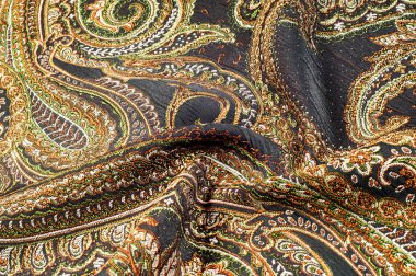 Doku arka plan deseni. Bez Hint tarzı doku arka plan deseni yoğundur. Geleneksel Hint Paisley desen. Tekstil, sarma, dekor Dekoratif kenarlık.