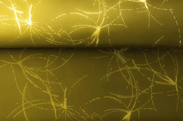 Textura Tecido Seda Amarelo Dourado Com Padrão Adicione Brilho Inesperado — Fotografia de Stock