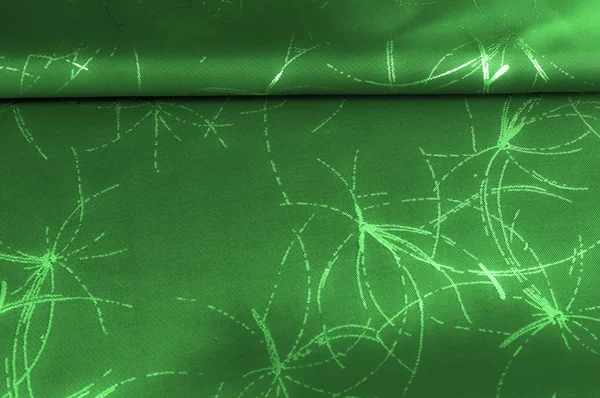 Textura Fundo Padrão Tecido Seda Verde Com Padrão Silky Suave — Fotografia de Stock