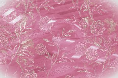 Doku, arka plan, desen. Pembe dantel closeup pembe dantel kumaş arka planlar için yararlı. Ekran alışveriş çantası kumaş kumaş, pembe dantel tasarım çanta pembe, Rose Pattern ekranda dokusuna