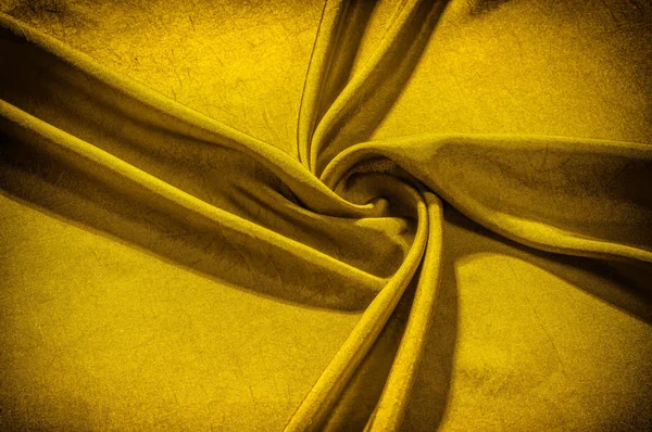 Textura Pano Fundo Amarelo Seda Com Brilho Elegante Este Material — Fotografia de Stock