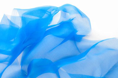 Yumuşak odak. doku, desen. Kumaş mavidir. ipek kumaş saydamdır. Bu tüm tasarım stüdyoları için çok önemlidir. Bu bitiş polyester mesh ve herhangi bir giysi, esnek bir türüdür.