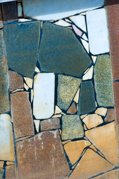 Textur Hintergrund Muster Auskleidung Des Alten Pools Granitplatten Mosaik Granit — Stockfoto