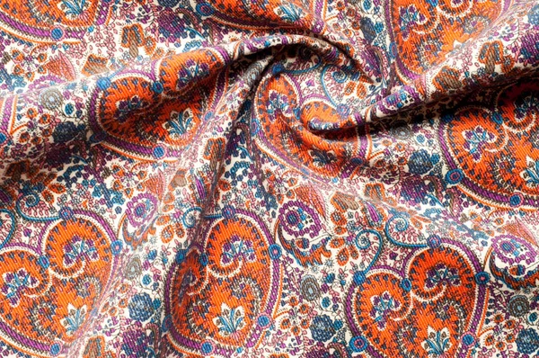 Doku Arka Plan Deseni Geleneksel Hint Paisley Desen Tekstil Sarma — Stok fotoğraf