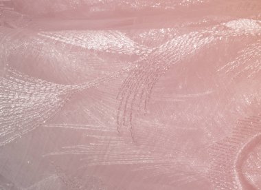 Doku, arka plan, desen. Pastel pembe tonları tül. Arka plan pembe kumaş. Yumuşak doku kumaş, pembe pastel tonu. Eski püskü şık tarzı. Arka plan olarak buruşuk tül.
