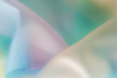 Bulanık, değil keskin netlik doku, arka plan, desen. İpek kumaş şeffaf, sarı-pembe yeşil mavi olduğunu. Soyut yumuşak şifon doku arka plan. 