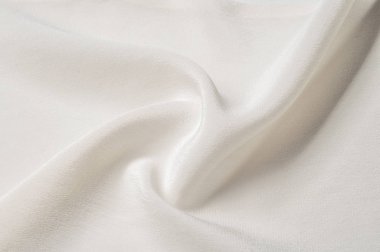 Doku arka plan deseni. Beyaz ipek kumaş. Portre sakinleştirmek beyaz ipek kumaş. Reklam alanı. Pürüzsüz zarif beyaz ipek düğün arka plan olarak kullanılabilir.