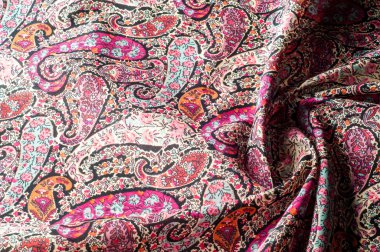 Doku arka plan deseni. Paisley vintage çiçek motifi sorunsuz etnik. Soyut dantel modeli. Taklit bir tekstil fabrikası. Renkli duvar kağıdı el boyaması