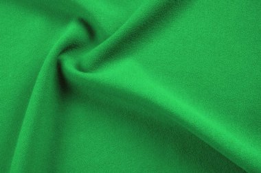 Doku, arka plan, desen. Yeşil, salata renkli ipek kumaş. Yeşil kumaş dokusu. Yeşil kumaş doku ve arka plan görünümünü kapatın. Arka plan ve doku tasarımcılar için.