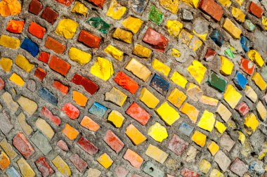 Doku, arka plan, desen. Portre fotoğraf çok renkli mozaik taş. Yapı tasarım dekor. Yüzme Havuzu duvar ve zemin kaplama