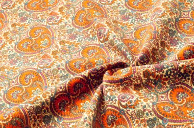 Doku arka plan deseni. Geleneksel Hint Paisley desen. Tekstil, sarma, dekor Dekoratif kenarlık.