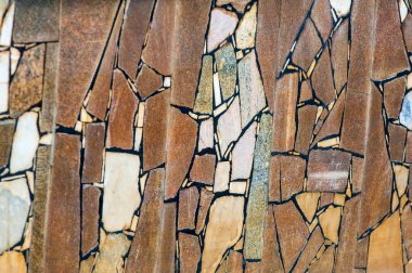 Doku, arka plan, desen. Eski havuzun astar. Granit döşeme mozaiği içinde. Granit Mermer desenli arka plan doku mermer soyut tasarım kapalı doğal açık