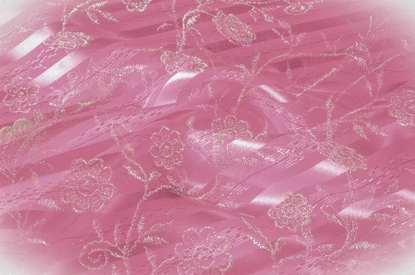 Texture Background Pattern Pink Lace Closeup Pink Lace Fabric Useful — Stock Photo, Image