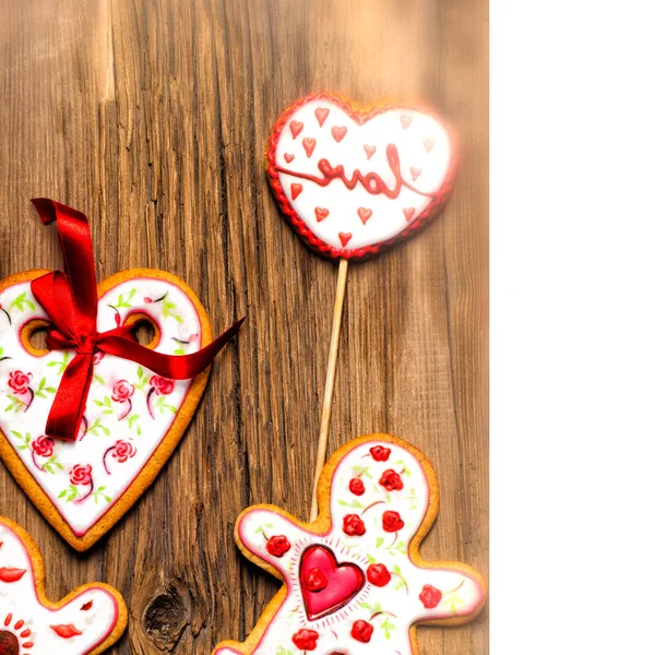 Cookies Valentine Day Small Sweet Cake Typically Flat Crisp — Stock Photo, Image