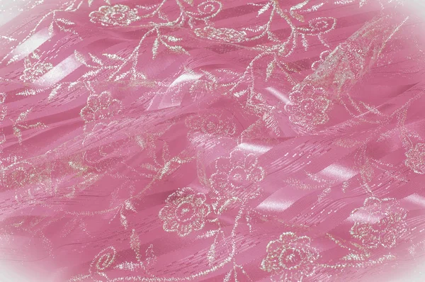 Doku, arka plan, desen. Pembe dantel closeup pembe dantel kumaş arka planlar için yararlı. Ekran alışveriş çantası kumaş kumaş, pembe dantel tasarım çanta pembe, Rose Pattern ekranda dokusuna